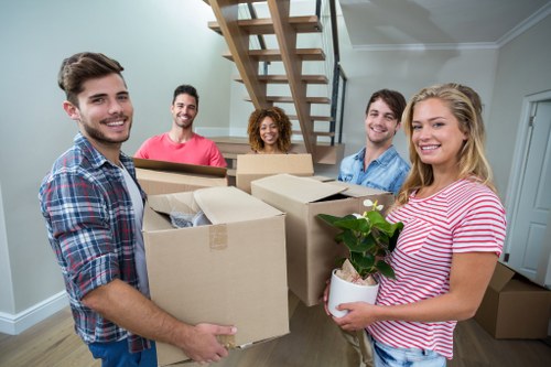 Commercial moving team planning an office relocation in Newington