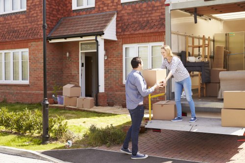 Man and van vehicle ready for a move in Newington street setting