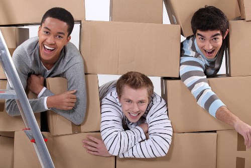 Furniture and boxes being loaded for a Newington move