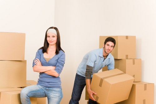 Packing and handling boxes for a flat move in Newington