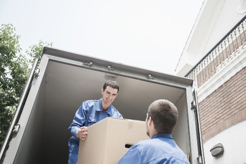 Removal van loading furniture for a local Newington move